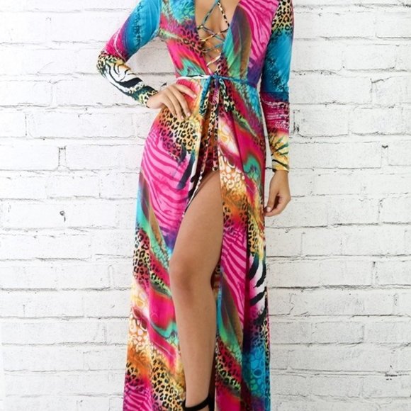 Leopard Dye Robe Set - Picture 4 of 5